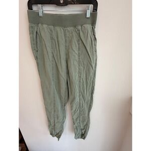 Faherty Olive Green Jogger Pants Elastic Waist Cropped Casual M